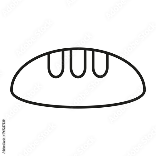 Loaf bread icon. Bakery product symbol. Outline grain Vector food. Whole baked staple element.