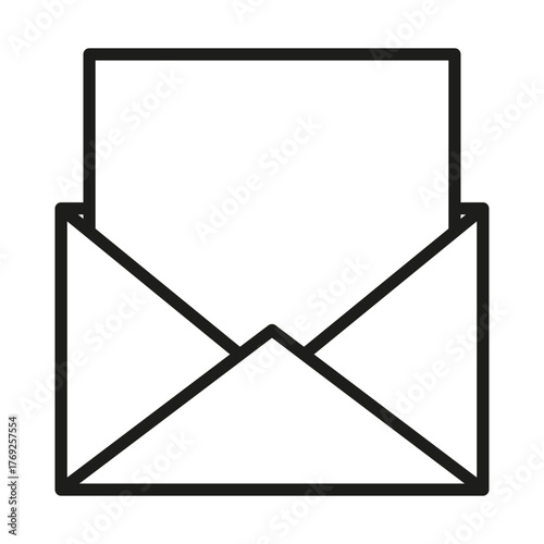 Email letter icon. Unopened mail symbol. Outline message Vector sign. Simple climate illustration.