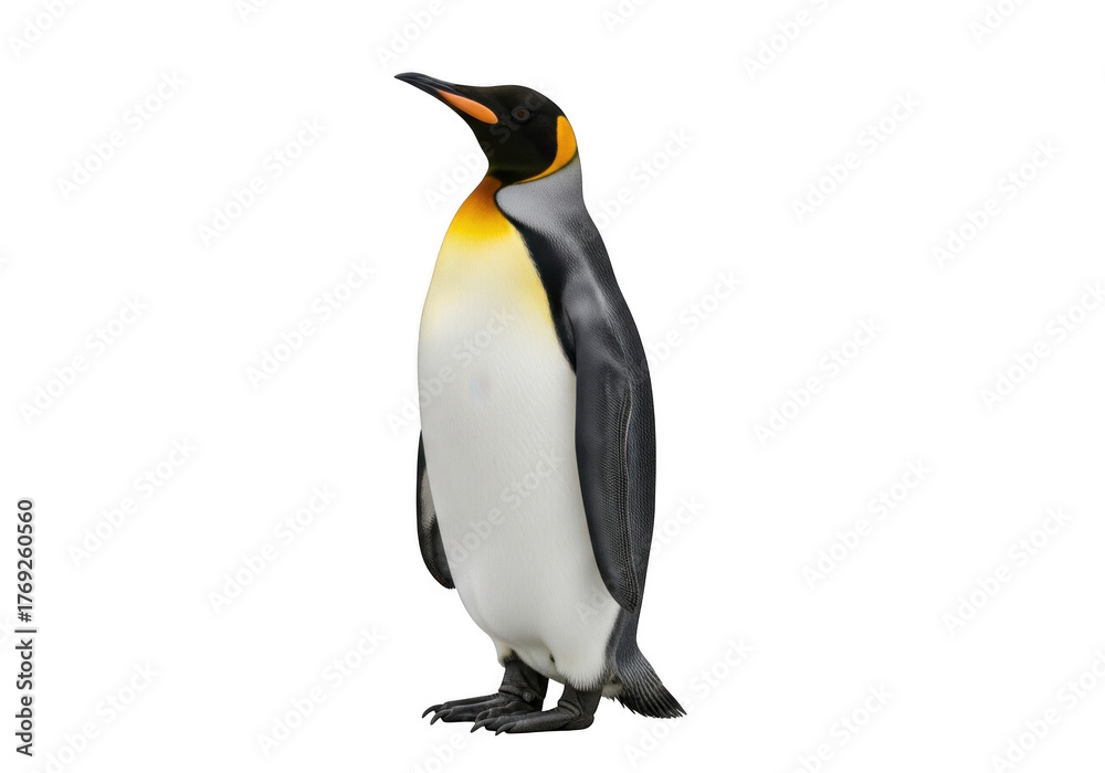 Fototapeta premium King penguin standing profile isolated on transparent background