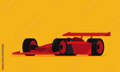 Vector racing car isolated on color background