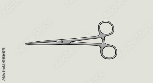 Silver surgical clamp with two finger rings on a light gray background