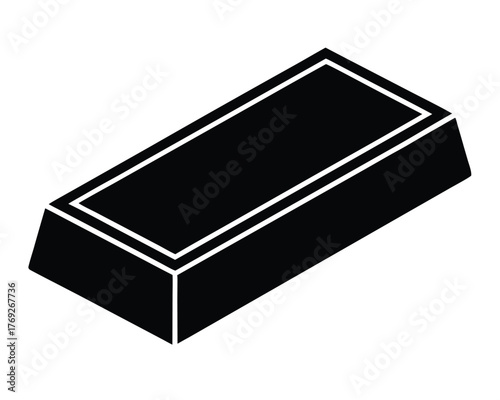 Single shiny gold bar ingot illustration symbol and valuable investment