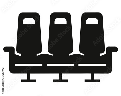 Three Empty Theater Seats Cinema Hall Seating Concept Vector Icon