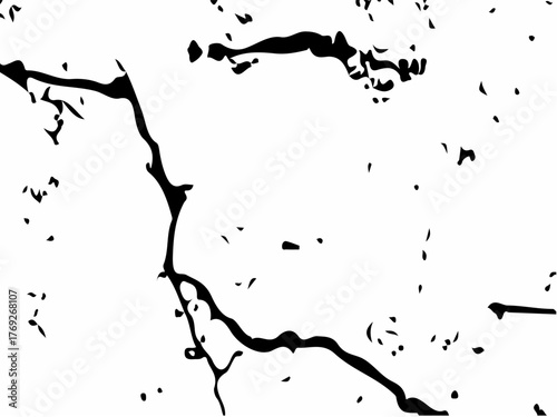 Grey plaster facade house wall with dark cracks.