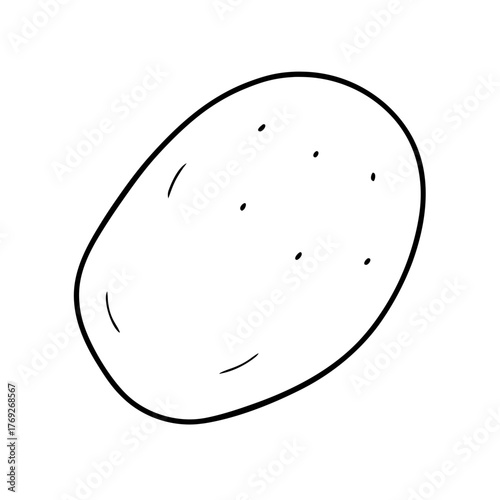 Illustration of a potato with small dots on it on transparent background