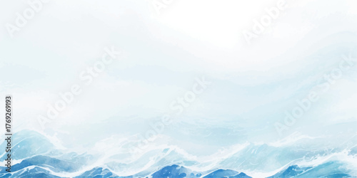Abstract watercolor background with blue and white hues creating a serene and calming atmosphere perfect for backgrounds and textures