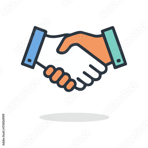 Business deal, Partnership icon logo flat vector design