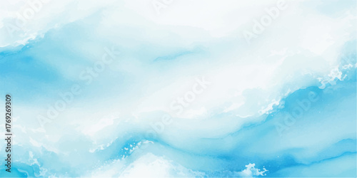 Abstract watercolor background with light blue and white clouds soft pastel texture for creative design perfect for dreamy and ethereal themes