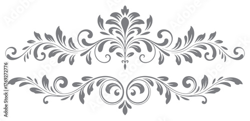 Decorative Floral Design Elements Dividers Flourishes Ornaments Borders Vector Illustration Set