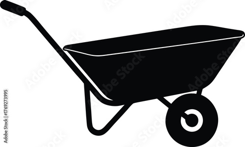 Simple wheelbarrow icon isolated graphic