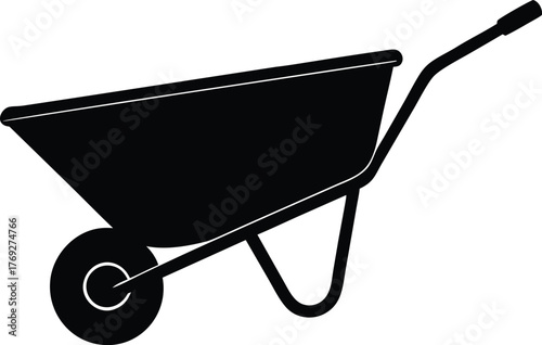 Construction wheelbarrow vector symbol