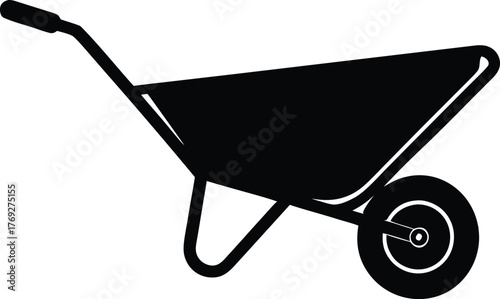 Wheelbarrow silhouette vector illustration