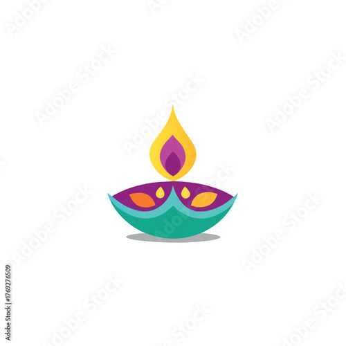 Blue oil lamp with rainbow flame