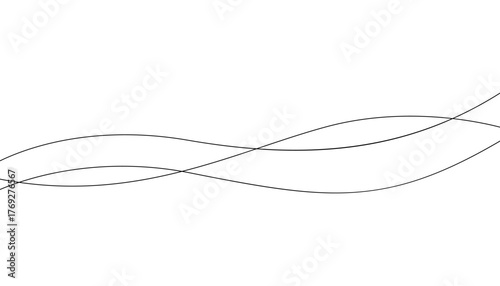 Continuous line in form curve wave, seamless abstract pattern. Wavy striped graphic background. Calm, still water of sea, river, ocean, swimming pool. Line art template. Vector illustration