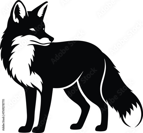 Fox Silhouette Vector – Stylized Forest Icon for Minimalist Wildlife Logos and Nature Branding