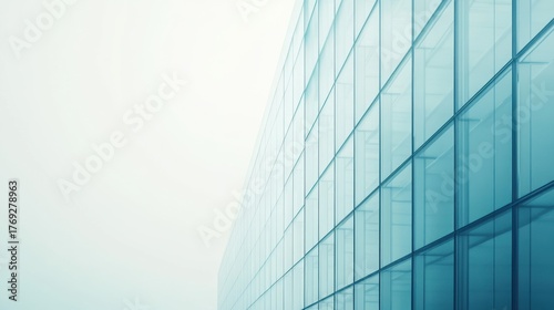 Wallpaper Mural Modern glass building reflects soft mist on a serene morning in an urban landscape Torontodigital.ca