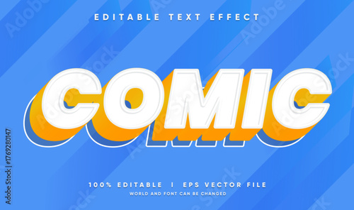 comic vector text effect with modern style