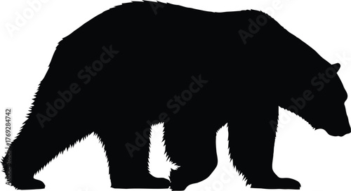Black Bear Silhouette Vector – Minimal Wildlife Icon for Nature Branding & Outdoor Design