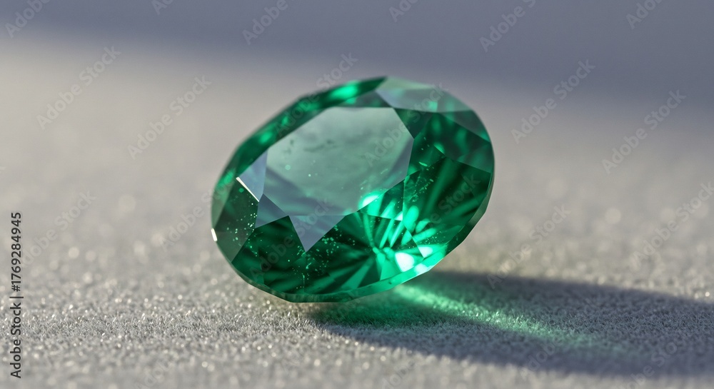 Fototapeta premium Green gemstone on surface