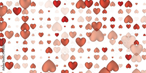 Beautiful Confetti Hearts Falling on Background. Invitation Template Background Design, Greeting Card, Poster. Valentine Day. Vector illustration