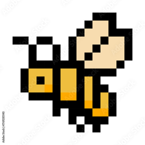 Pixel Art Flying Cute Bee