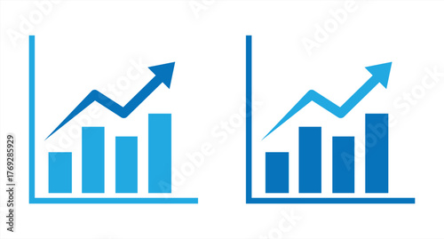 growing chart icon, data sign, vector illustration