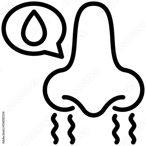 nose bleeding icon isolated on white background. vector illustration icon for injury services dan health care