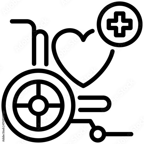 geriatrics icon isolated on white background. vector illustration icon for injury services dan health care