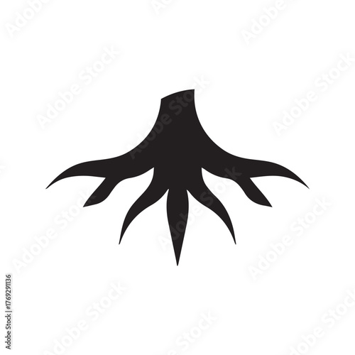 Organic swirl fibrous structure forming elegant minimal eco emblem