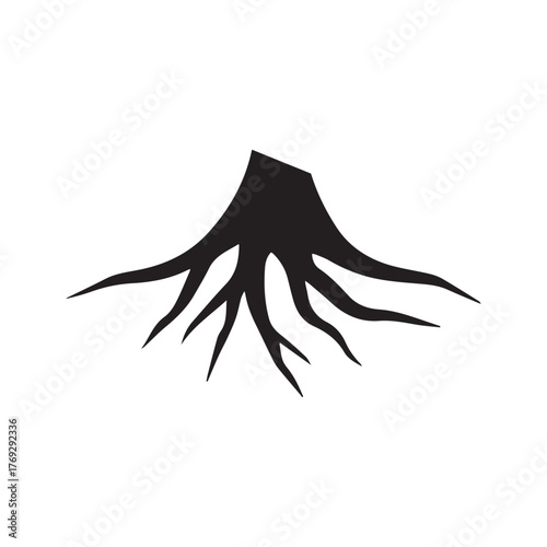 Elegant upward root movement representing ambition life and growth