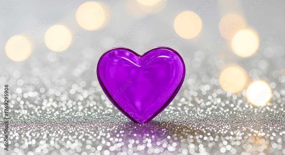 Fototapeta premium Purple Heart Sparkle Background