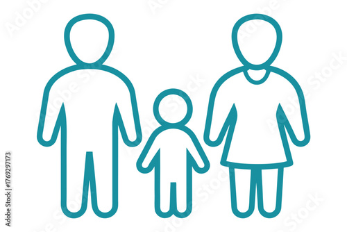 Simple Icon of a Complete Nuclear Family Symbolizing Safety and Security