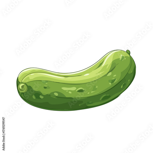 Fresh green pickle illustration isolated on white background