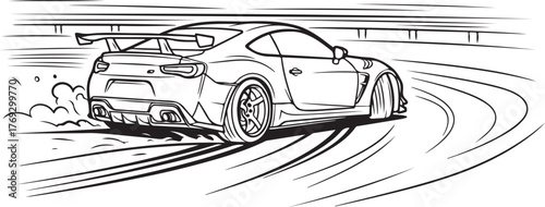 Aggressive Wolves Confrontation in Winter Forest Line Art