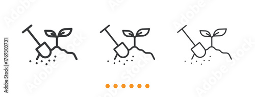 Planting and Gardening icon. Thin line icon vector