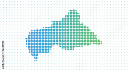 Central African Republic dotted map in modern halftone style