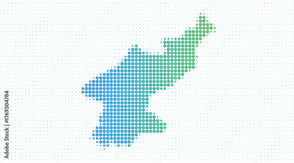 Fototapeta premium North Korea dotted map in modern halftone style