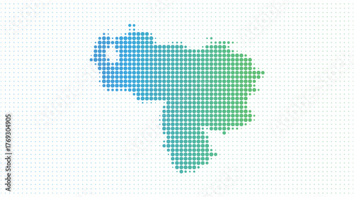 Venezuela dotted map in modern halftone style