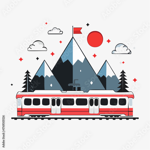 Train de montagne stylisé isolé symbole Canada