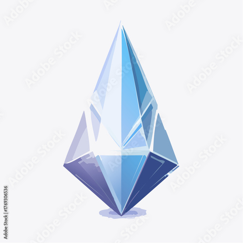 Abstract crystalline form with ethereal luminescence, a stylized gem of geometric perfection and