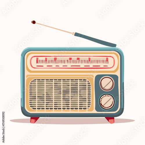 Nostalgic vibes broadcasting through time vintage radio station illustration retro receiver