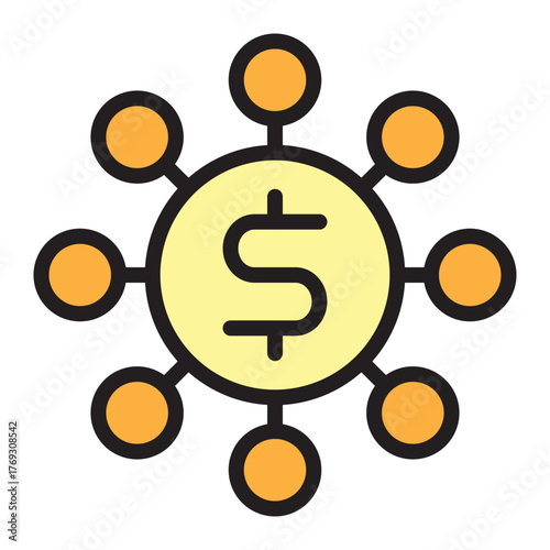 Crowdfunding Vector Filled Icon Design