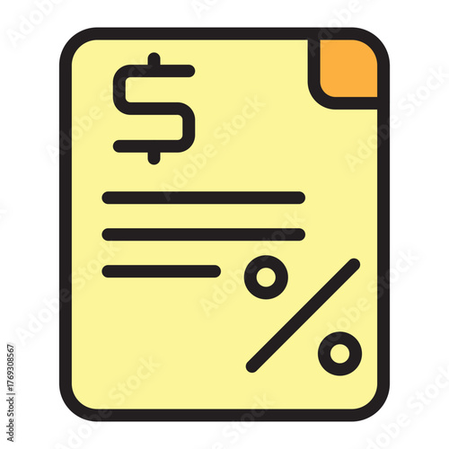 Tax Document Vector Filled Icon Design