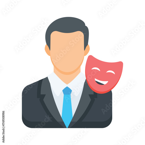 Check this amazing flat icon of hypocritic businessman, ready to use vector