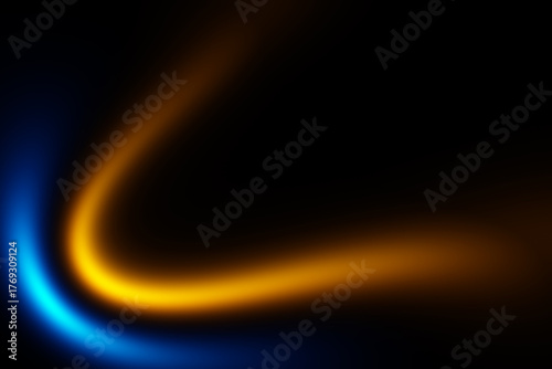 abstract fire background with curve yellow and blue lights