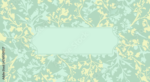 Vintage Floral Stationery Background with Decorative Text Frame