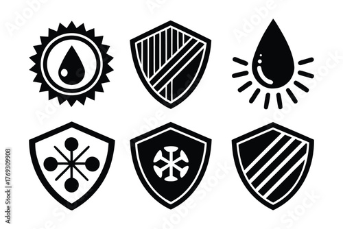 waterproof icons wate  proof collection vector image