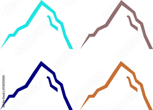 HILLS SIGN SYMBOL LOGO VECTOR ISOLATED ON WHITE