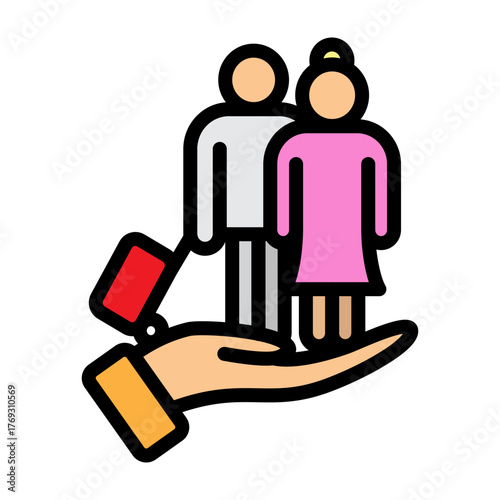 Immigrant Inclusion Vector Filled Icon Design