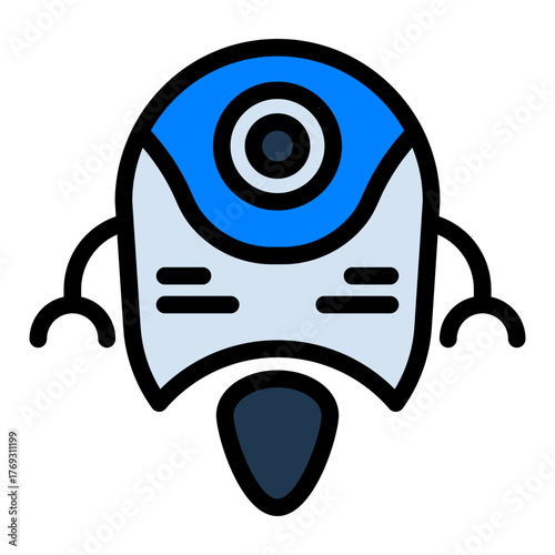 Robot Filled Icon — Futuristic AI and Technology Vector Illustration